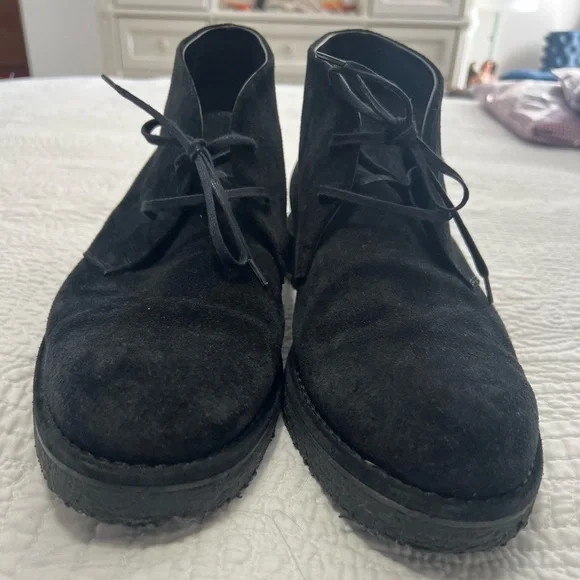 Vince Black Suede Chukka Boot Lace-Up Round Toe Men's US 11 EU 45 Casual